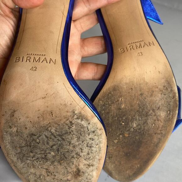 Alexandre Birman Clarita Blue Heels with Glossy Metallic 42 - Picture 5 of 6